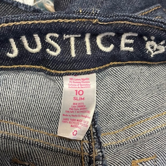 Justice girls mini mom shorts. Dark wash-grape flip sequin. - Picture 3 of 3